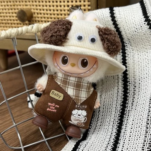 Bộ yếm jean kèm mũ cho Mini Labubu 4.0 – Trang phục và phụ kiện búp bê Labubu 10,5cm series The Monsters Pin for Love