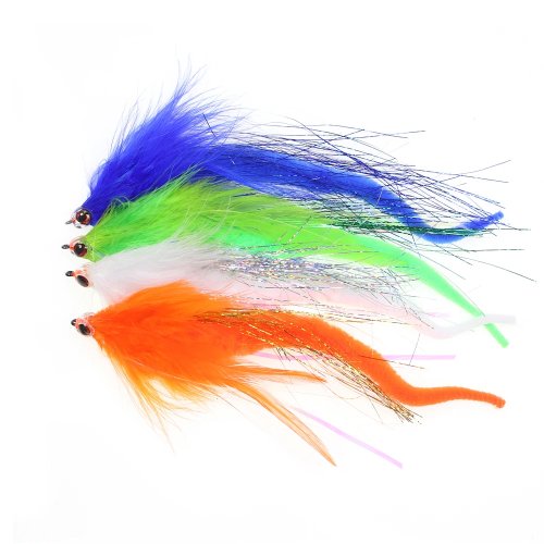 Muchy streamerowe Dragon Tail – hak 2/0, 8 kolorów, na okonia, szczupaka i wodę słoną