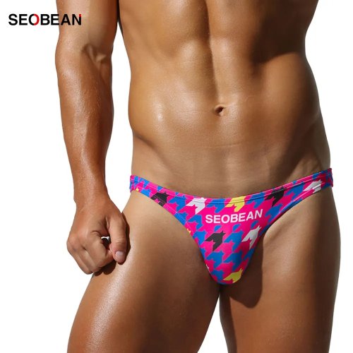 SEOBEAN Calzoncillos Hombre Estampados con Bolsa Contorneada, Tela Elástica Suave, Cinturilla de Marca, Moda Sexy, Nuevos