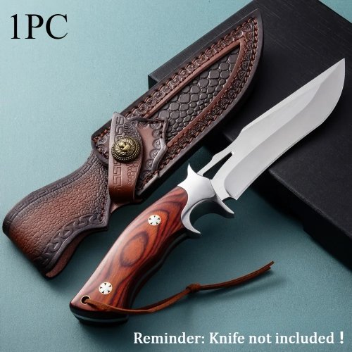 Custodia per Coltello in Ecopelle a Doppio Strato Resistente per Campeggio e Cucina, Proteggi Coltello