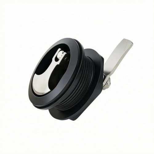 Stainless Steel & Nylon Round Keyed Compression Latch – Adjustable Floor Lock for Marine Boat Deck Panels (1-20mm)