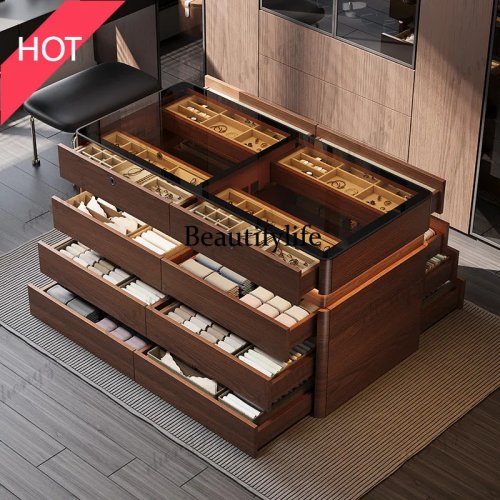 9344 High-End Minimalist Jewelry Display Cabinet, Large Capacity Drawer Storage, Modern Jewelry Organizer Cabinet