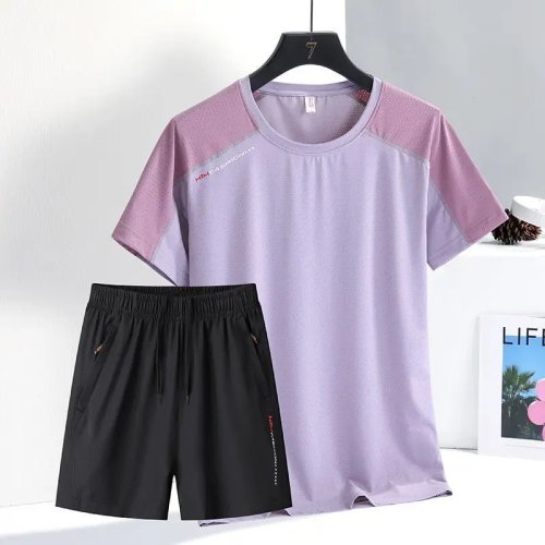 2-Piece Summer Sportswear Set for Women - Breathable Lightweight Loose Fit T-Shirt & Shorts Outfit for Yoga, Tennis, Running