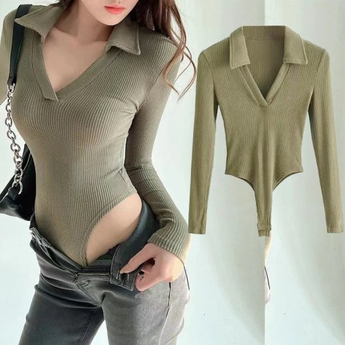 Body para Mujer Cuello V Sexy Ajustado Top Sin Mangas Verano Lencería Pijama
