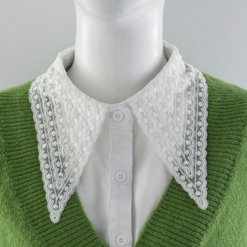 Cuello postizo desmontable para mujer – Collar de media camisa para jerséis y tops