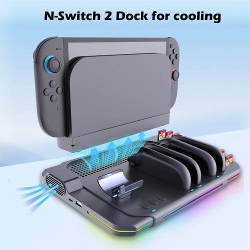 Base de carga ultrafina para 4 mandos Joy-Con de Nintendo Switch 2