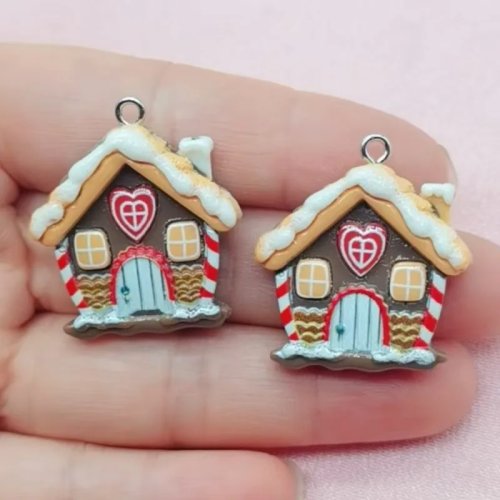 10 ชิ้น ชาร์มอะคริลิกธีมคริสต์มาส: ตัวขนมปังขิงและซานตาคลอส อุปกรณ์ DIY สำหรับทำเครื่องประดับ