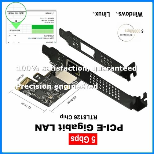 Karta sieciowa 5G PCIe na RJ45, chip RTL8126, Gigabit Ethernet PCI Express 5000Mbps 1Gbps/5Gbps