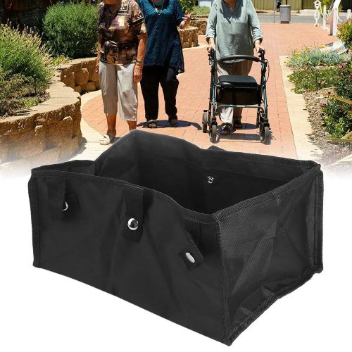 Organizer inferiore per deambulatore ad alta capacità, cesto appendibile pieghevole, risparmia spazio, borsa da viaggio per rollator