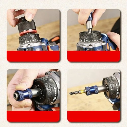 Adaptador de taladro a destornillador M10 6,35 mm vástago hexagonal, accesorio robusto de acero para herramientas eléctricas