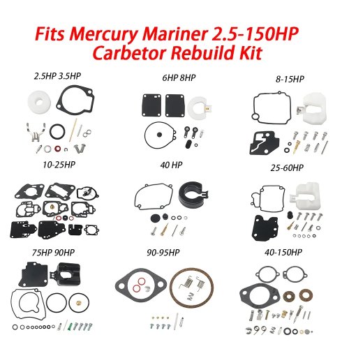 Kit Rebuild Karburator dengan Pelampung untuk Mercury Mariner Perahu 2.5HP-150HP 41859M 802706A1 11502M 8M6010311 8542561 811222