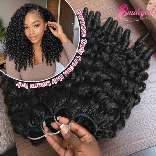 Extensiones de cabello humano rizado birmano para crochet, pre-enlazadas sin nudos, para mujeres negras, para trenzas, 10-30 pulgadas