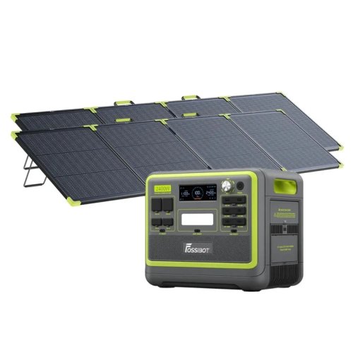F2400 Portable Powerstation 2048 Wh LiFePO4 mit 420 W Solarmodul, 3 AC-Ausgängen