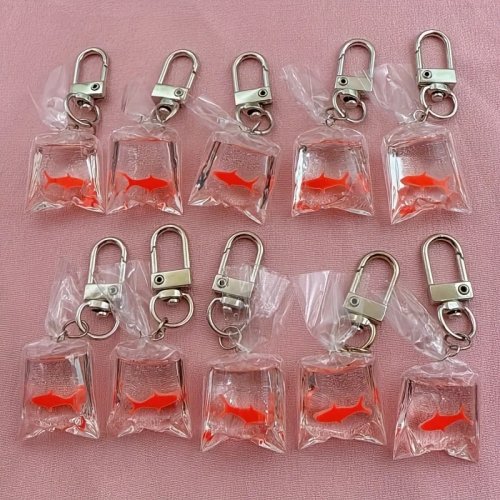 10 móc khóa cá nhựa resin mini, phụ kiện treo túi xách và chìa khóa xe, quà tặng lý tưởng