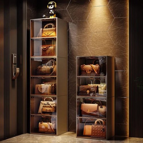 Dustproof Storage Cabinet for Handbags, Floor-Standing Display Organizer for Bedroom
