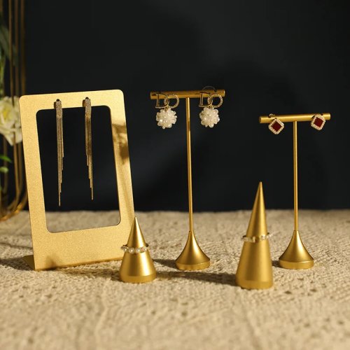 Stand Display Anting Logam Rak Menara T-Bar Organizer Perhiasan Tempat Gantung Anting Tindik