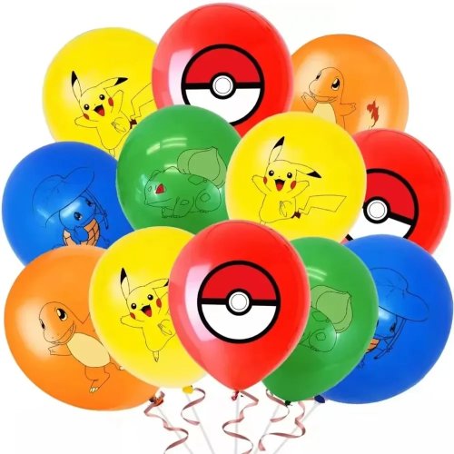 10個 ポケモン プリント ラテックスバルーン かわいい カートゥーン柄 誕生日パーティー用品 子供パーティー景品 ホームパーティー飾り