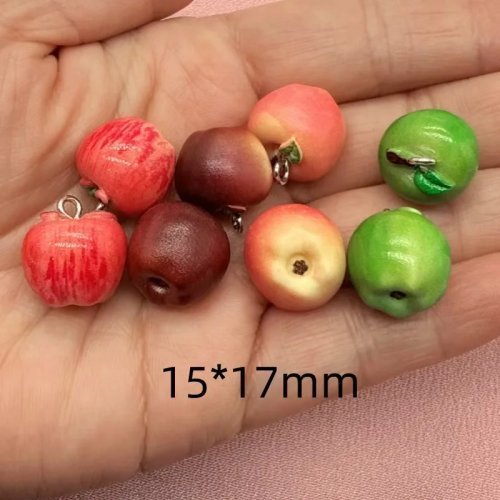 10 piezas de manzanas en miniatura, artificiales verdes y rojas, fruta simulada para manualidades DIY, accesorios para micro paisajes
