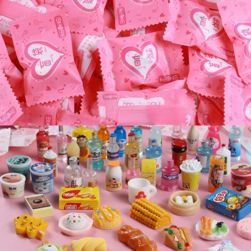 20/50 chiếc chai rượu và đồ uống mini bằng nhựa resin – Đồ trang trí DIY food play hình hoạt hình dễ thương, túi mù