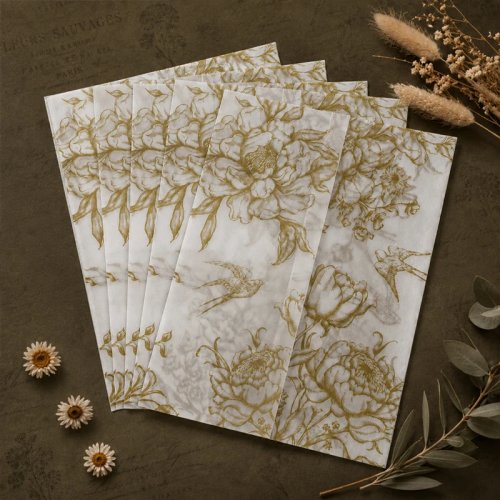 20/50 piezas Envoltura de vellum con flores monocromáticas, funda de vellum floral vintage, sobre plegable de vellum DIY para invitaciones de boda