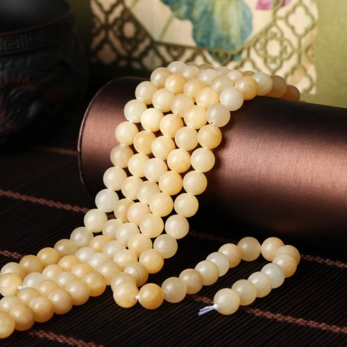 Cuentas de piedra jade amarilla natural 4/6/8/10 mm redondas sueltas espaciadoras para hacer joyas, pulseras y collares DIY