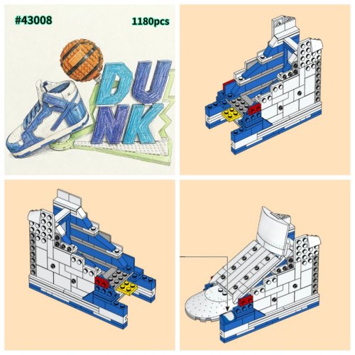 Set Balok Susun Sepatu Basket 1180 Pcs, Model DIY, Hadiah Natal & Ulang Tahun untuk Dewasa