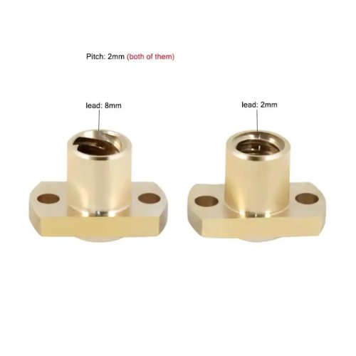 Đai ốc đồng thau mặt bích T8 hai lưỡi cắt chính xác cho trục vít me, sửa chữa và nâng cấp máy in 3D DIY