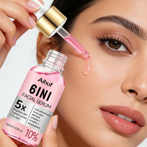 AIHUF 6-in-1 anti-aging serum met 5% niacinamide, retinol en hyaluronzuur – verhelderend, verstevigend, poriën verkleinend en hydraterend