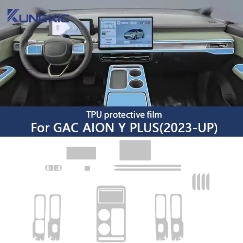 Film protecteur TPU transparent pour GAC AION Y PLUS 2023 EV - Panneau de boîte de vitesses intérieur, tableau de bord, écran de navigation GPS