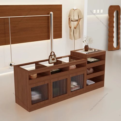 Tavolo isola in stile retrò francese per negozio di abbigliamento, vetrina per gioielleria di lusso, mobile commerciale con vano