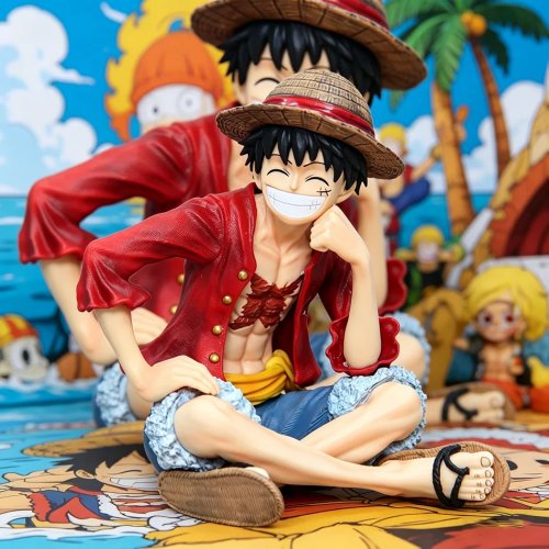 Figurine d'action Monkey D. Luffy One Piece Anime 13 cm PVC Modèle Jouet pour garçon Cadeau Noël Anniversaire