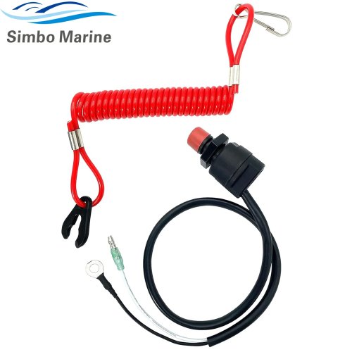 Interruptor de parada de emergencia universal con cordón para Yamaha fuera de borda 6-40 HP 2T (6E9-82575)