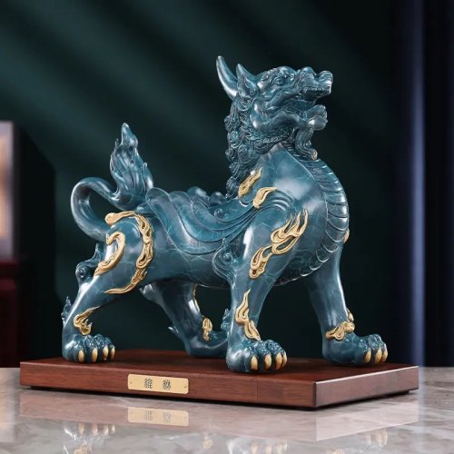Figura grande de Pixiu color cobre para decoración de casa y oficina, regalo de apertura
