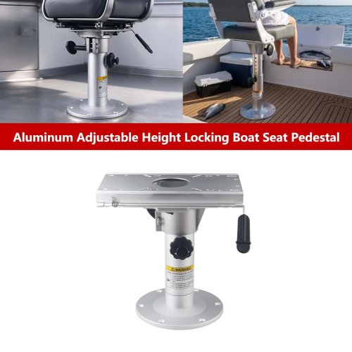 Pedestal de assento de barco em alumínio com altura ajustável e corrediça - Base de assento de barco com bloqueio, altura de 33 a 48 cm