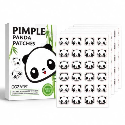 120 Stück niedliche Panda Hydrokolloid Pickelpflaster, 5 Blatt dünne Gesichts-Pickelsticker, Abdeckpflaster für Unreinheiten, Hautpflege für den täglichen Gebrauch