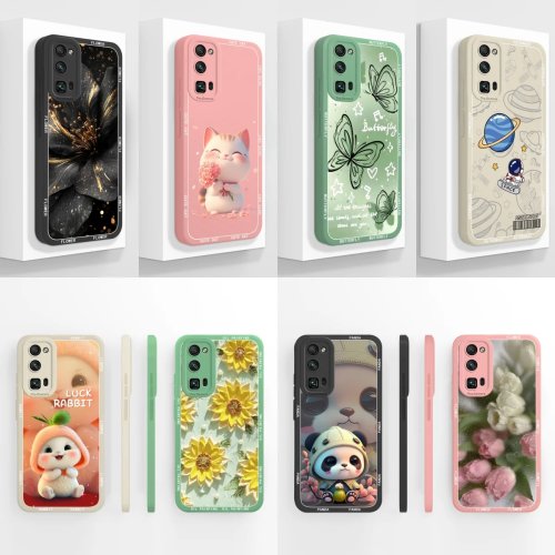 Huawei Honor 30 Pro Plus／30S／30 Lite用 うさぎ・宇宙飛行士・チューリップ柄 ソフトTPUケース
