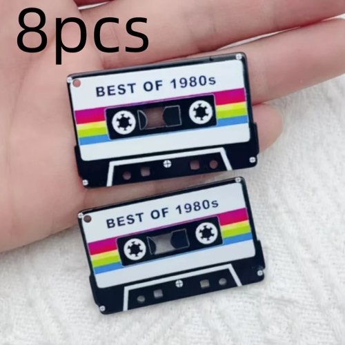Set de 8 accesorios de moda retro de acrílico con adhesivo de doble cara