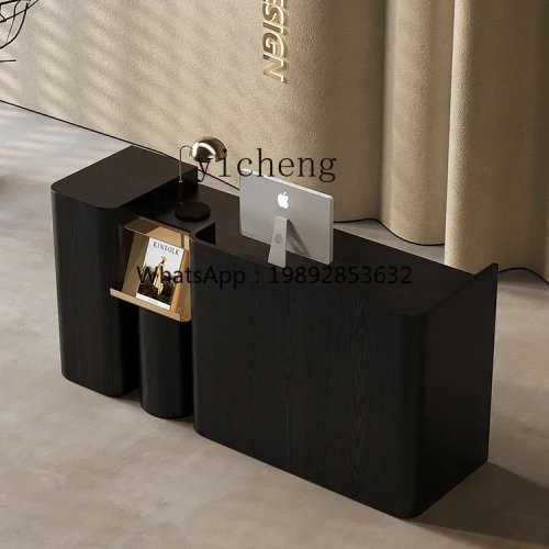 Banco reception moderno minimalista nero di lusso per ufficio e cassa
