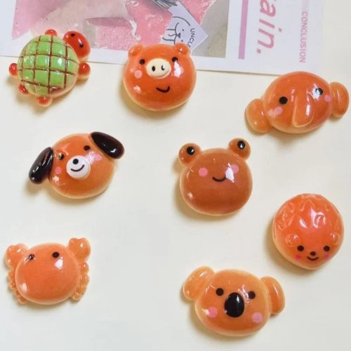 15 Stück Miniatur-Harz-Anhänger „Tierbrot“ – DIY-Handyhülle & Haaraccessoires Bastelmaterial