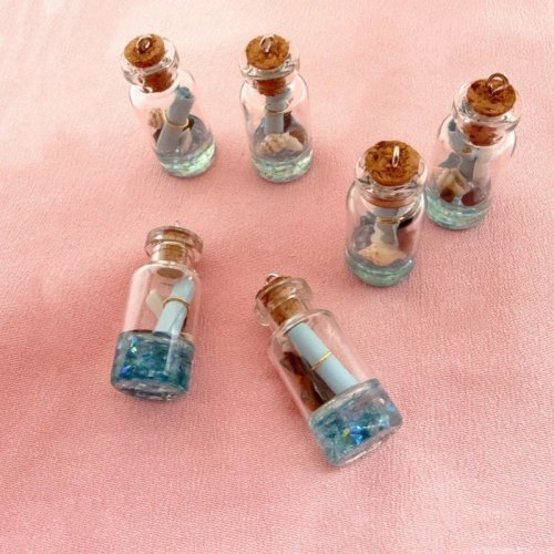 6 Pcs Liontin Botol Permohonan Es 3D Lucu – Aksesori DIY untuk Perhiasan, Anting & Gantungan Kunci