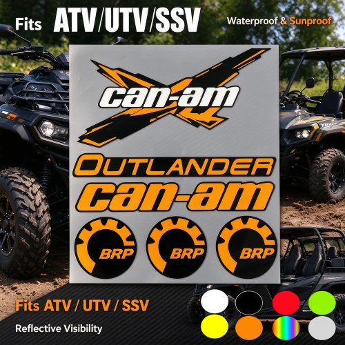 Zestaw naklejek odblaskowych PVC racing BRP Can-Am Outlander ATV UTV SSV, akcesoria quad powersports