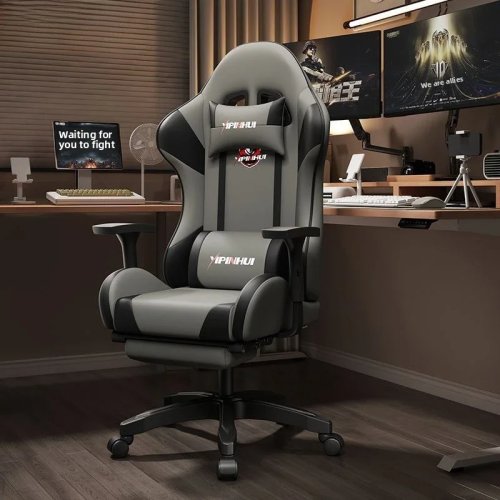 Kursi Gaming Ergonomis Reclining Swivel dengan Lumbar Support untuk Home Office