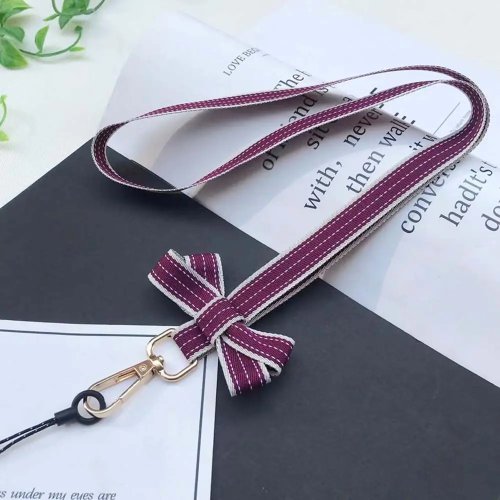Cordón lanyard con moño para portagafete, llaves y celular – Correa de cuello ajustable con llavero