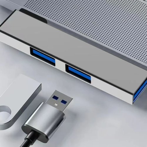 Hub USB Typ-C 3 Porty, Splitter OTG 3 w 1, 5 Gbps, Szybki Adapter Danych dla PC, Laptopa, Notebooka, Drukarki, Pendrive