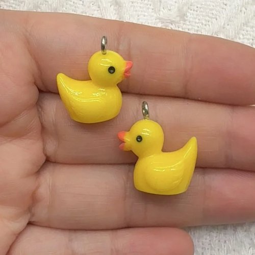15 шт. Желтая Утка Смола Подвески для DIY Украшений, Кулоны для Сережек, Ожерелий, Браслетов, Брелоков
