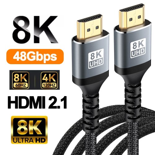 HDMI 2.1 Cable 8K 60Hz 4K 120Hz 48Gbps HDR eARC for HDTV PC Laptop Projector Monitor PS5 Xbox (1m-10m)
