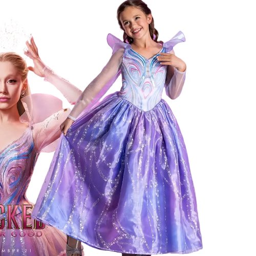 Mädchen Hexenkostüm Kleid Lila Farbverlauf – Halloween Partykostüm für Kinder 2-12 Jahre