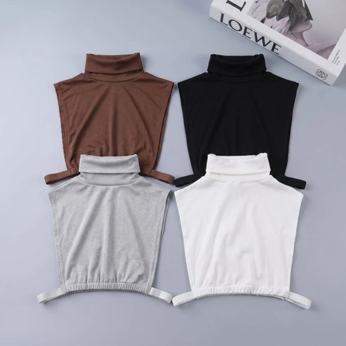 Afneembare nepkraag winter – Elastische effen coltrui-kraag als accessoire voor truien