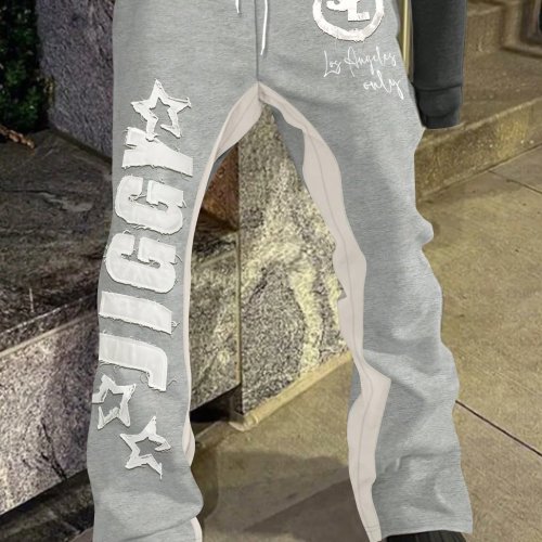 Kids Y2K Los Angeles Print Straight-Leg Sports Pants Quick-Dry Breathable Jogging Trousers