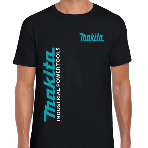 เสื้อยืดยูนิเซ็กส์โอเวอร์ไซส์ Makita Family Matching 2026 ใหม่ พิมพ์ข้างข้อความเครื่องมือไฟฟ้าอุตสาหกรรม สตรีทแวร์